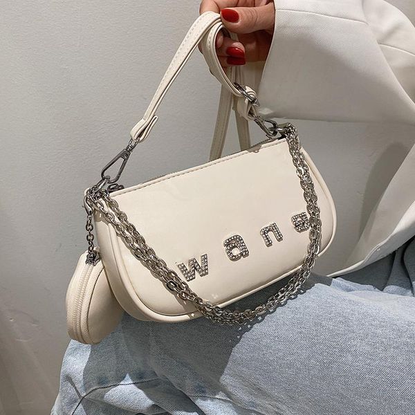 

evening bags 2 pcs/set brand designer pu leather crossbody for women 2021 simple totes shoulder bag lady luxury handbags and purses