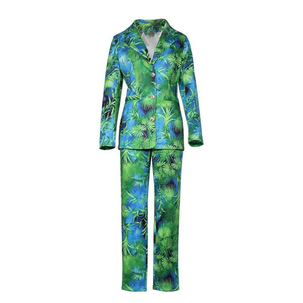 

women's two piece pants green two-pieces women blazer suit casual streetwear suits female set chic office ladies coat, White