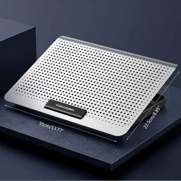 

lapcooling pads metal panel cooler stand with fan and two usb port pad notebook for
