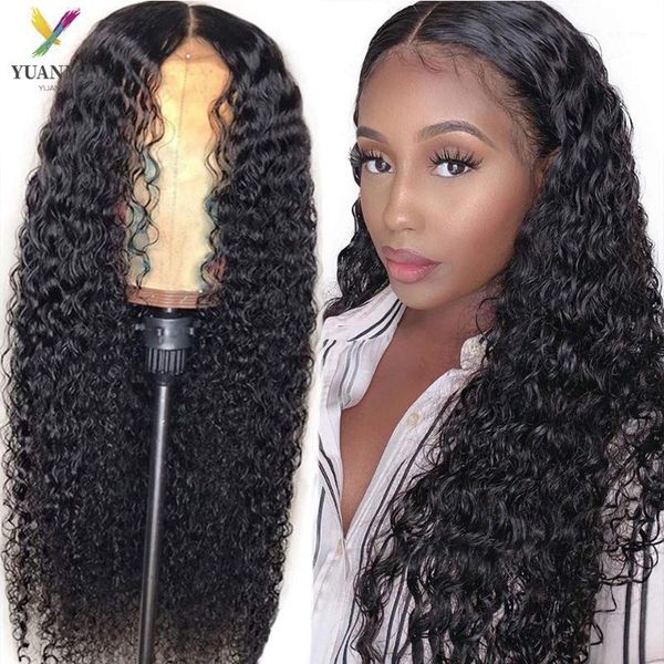 

8-26inches kinky curly human hair wigs for black women 4x4 lace front density 150% wavy and wet frontal wig1, Black;brown