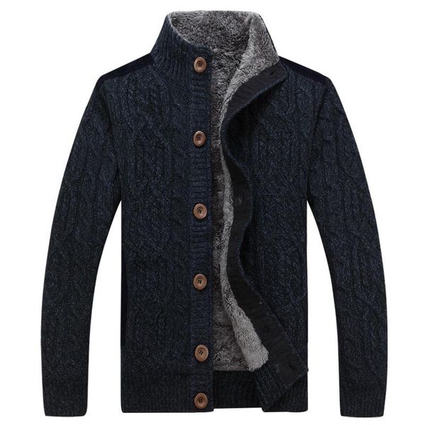 

men's sweaters 2021 winter fashion men fleece warm knitted sweater coats casual slim fit wool cardigan clothing, White;black