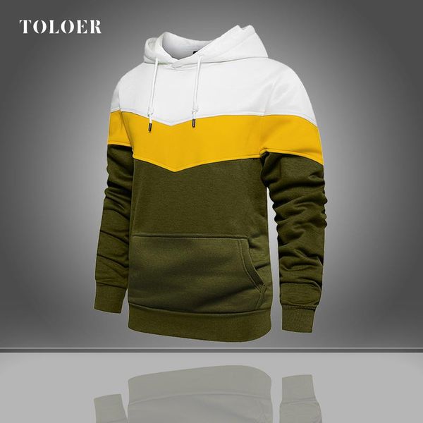 

men's hoodies & sweatshirts 2021 spring autumn mens hoodie casual hooded patchwork color men sweatshirt long sleeve fashion streetwear, Black