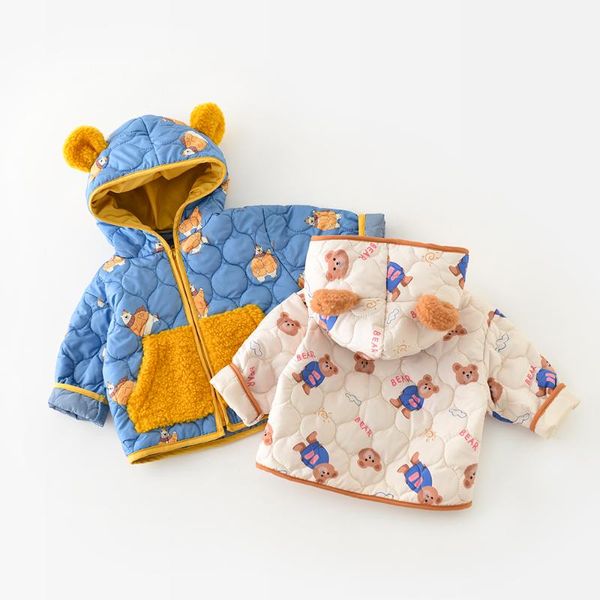

waistcoat infant baby girls boys fleece hoodie jacket coat winter warm cardigan with ears children cartoon dear printed outwear clothes, Camo