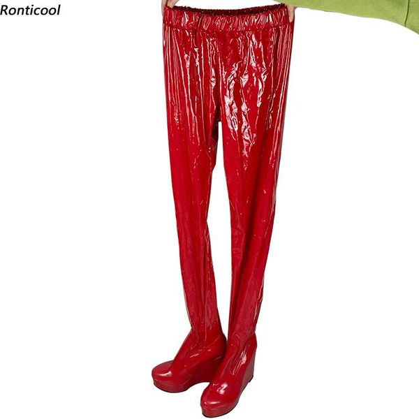 

ronticool women winter thigh high boots pants shoes wedges heels round toe black pink red green purple us size 5-20