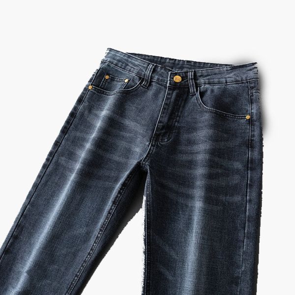 

Men's Jeans Fashion Sweat Knee Protector Patchwork High Street Fashions Jogger Trousers Men Elastic Waist Harem Pant Pencil 03, Blue