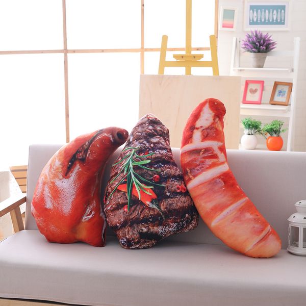 

bbq baked food pillow chick beefsteak chick wing sauage porket fish duck apex wing simulated barbecue snack decor pillow