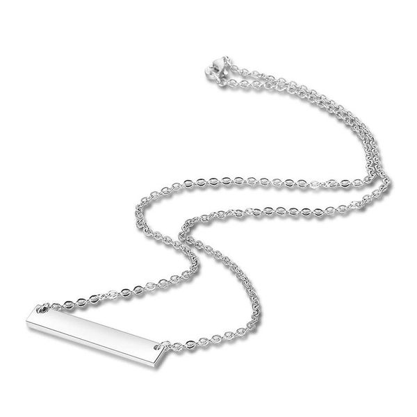 

pendant necklaces women necklace chain nameplate stainless steel cute statement jewelry on the neck fashion choker, Silver