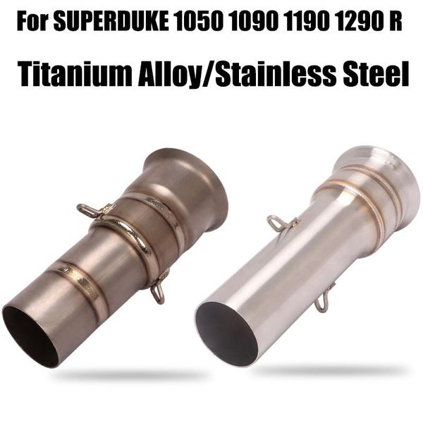 

slip on for superduke 1050 1090 1190 1290 r modified motorcycle titanium alloy exhaust connect middle link tube 51mm system