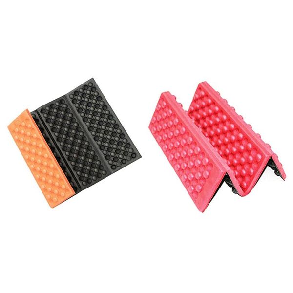 

outdoor pads 2x camping mats folding foam waterproof sitting carpet seat cushion for picnic park,orange & red