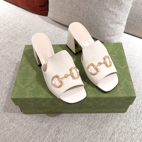 

2021ss high-quality genuine leather summer slipper women's slippers with high heels outdoor lazy shoes beach sandals size 35-39, Black