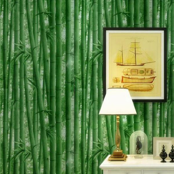 

waterproof green bamboo self-adhesive wallpaper living room bedroom study el university wall sticker 10m wallpapers