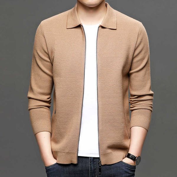 

men's sweaters autumn khaki knit cardigan business casual solid color sweater coat male brand clothes 3wxw, White;black