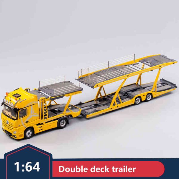 

model simulation of gcd double deck trailer 1:64 alloy transport vehicle