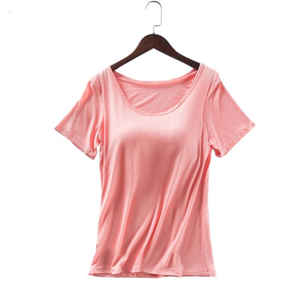 

/ spring summer 2019 vest lady modal bra with all in sports underwear solid color short sleeve t-shirt, Black;white