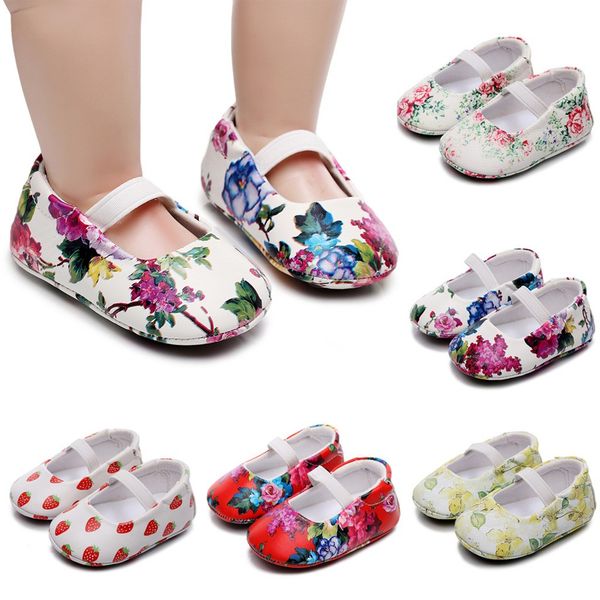 

toddler kids baby girl shoes flower print cute first walk elastic band casual shoes anti-slip soft baby soled first walkers, Black;grey