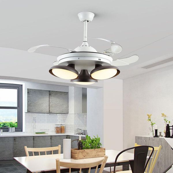 

ceiling fans nordic modern abs copper remote control fan with light hidden blade lamp lights