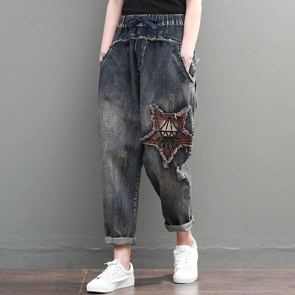 

mom jeans high waist vintage denim pants ladies casual pocket spliced aesthetic femme women's 2021 20453 & capris, Black;white