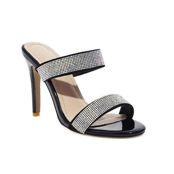 

dress shoes oversized simple sandals high heels women woman summer ladies, Black