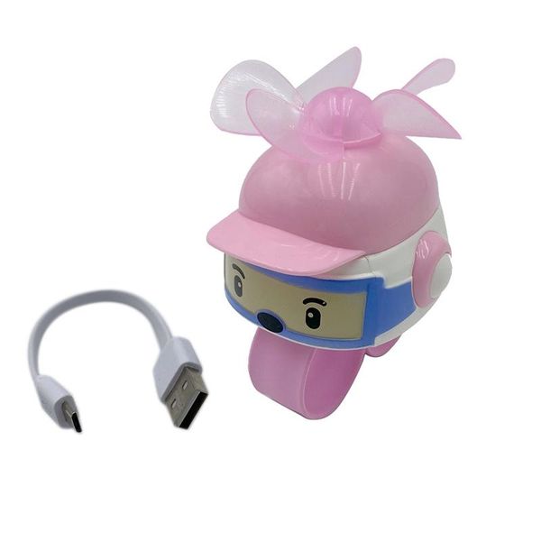 

electric fans mini watch fan air conditioning usb lazy creative portable pink