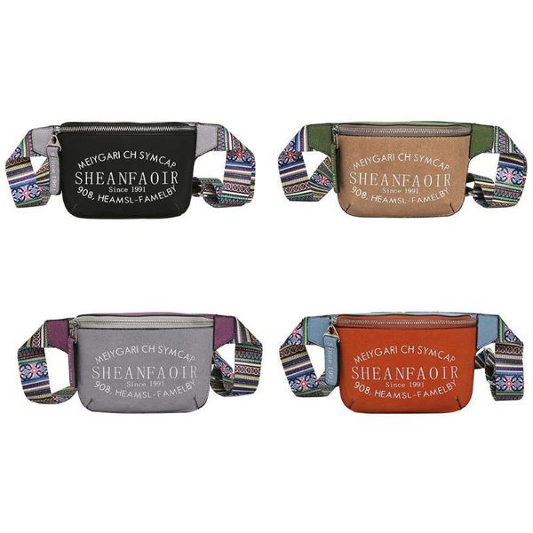 

waist bags fashion women letter print shoulder bag pu leather fanny chest