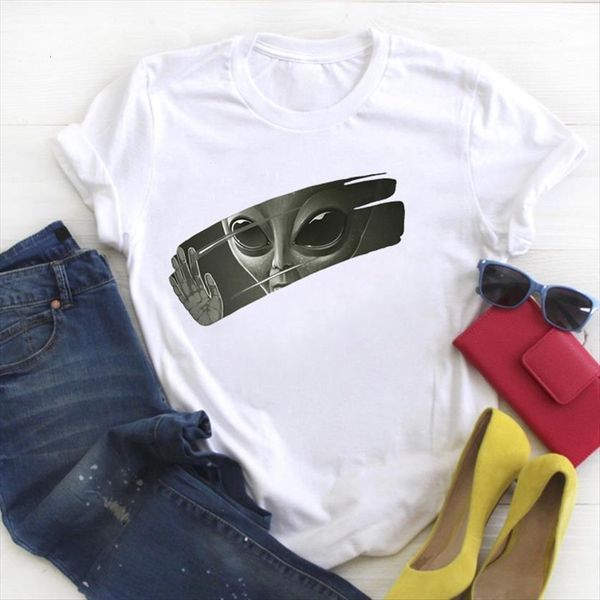 

flower fashion style printed women t shirt summer tee clothes womens graphic, White