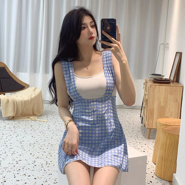 

one-piece suits conjoined skirt together fashion small breast conservative show thin covering belly spring holiday