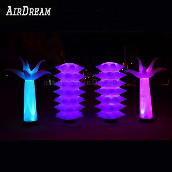 

colorful giant standing led inflatable palm tree lighted flower column tube for wedding party event decoration