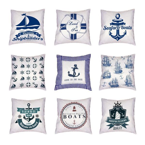 

cushion/decorative pillow marine series anchors cushion covers navigation polyester peach skn cases
