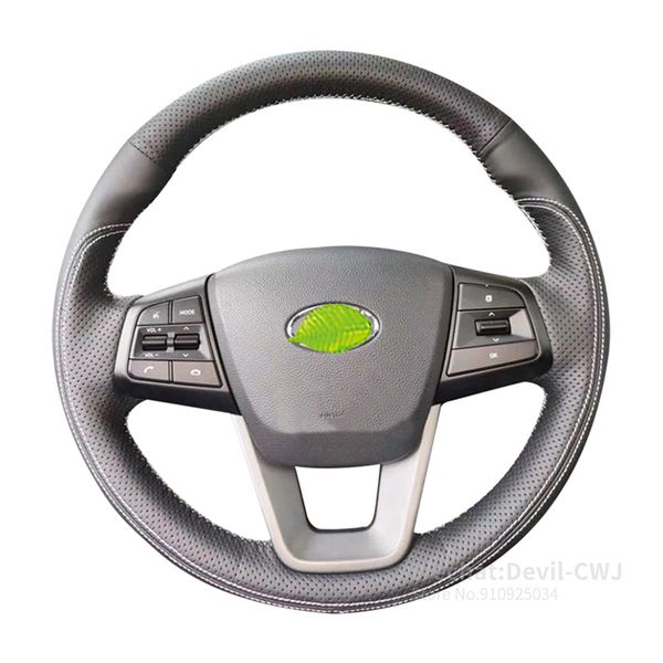 

Alcantara Steering wheel cover For Hyundai Elantr Verna ix25 ix35 leather grip cover 2018 2020 carbon fiber car interior