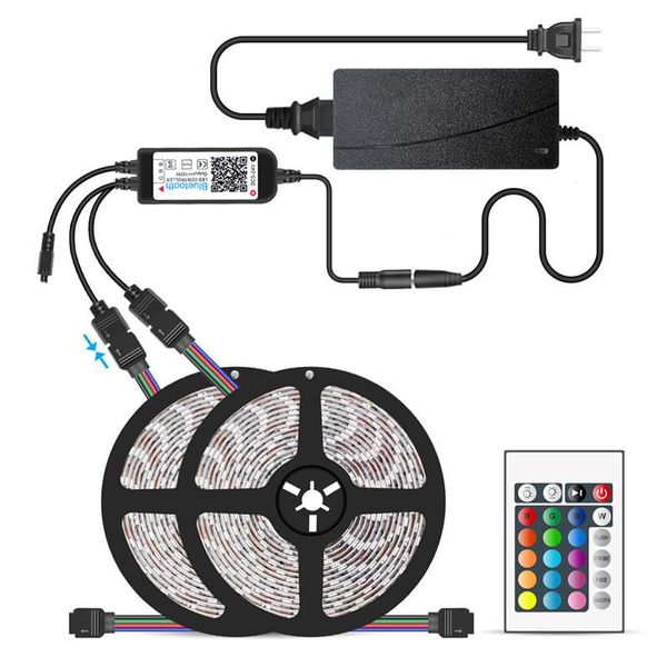 

strips dc 12v 5m 150led strip light rgb bluetooth control music flexible ribbon led tape diode drop