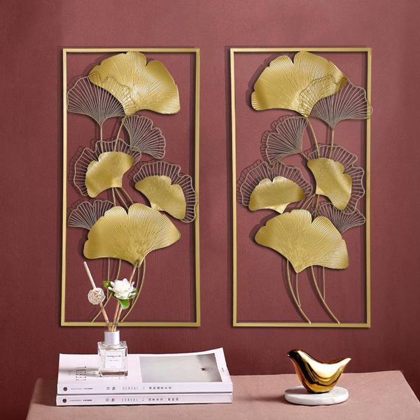 

chinese ginkgo biloba wrought iron wall decoration living room background porch bedroom light luxury pendant decorative objects & figurines