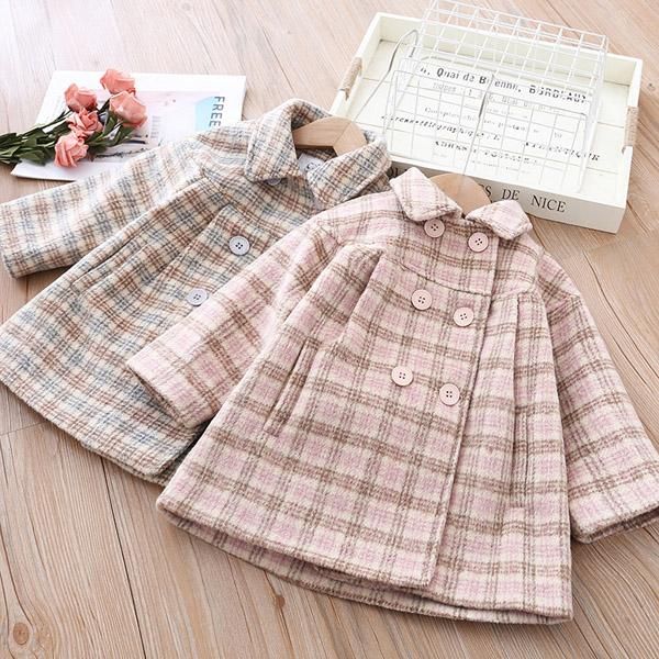 

sets girl's wool coat children's clothes thick baby cotton-padded, Blue