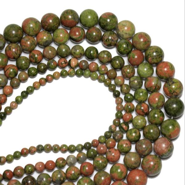 

other quality green unakite bead natural loose beads for jewelry making diy bracelet accessories ( pick size 4 6 8 10 mm )