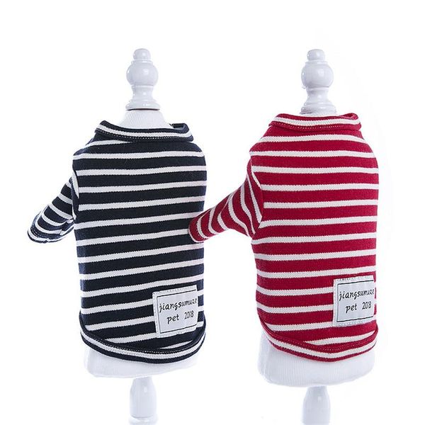 

dog apparel shirt elastic bottoming pet striped clothes cotton warm t-shirt cat puppy costume chihuahua sweaters