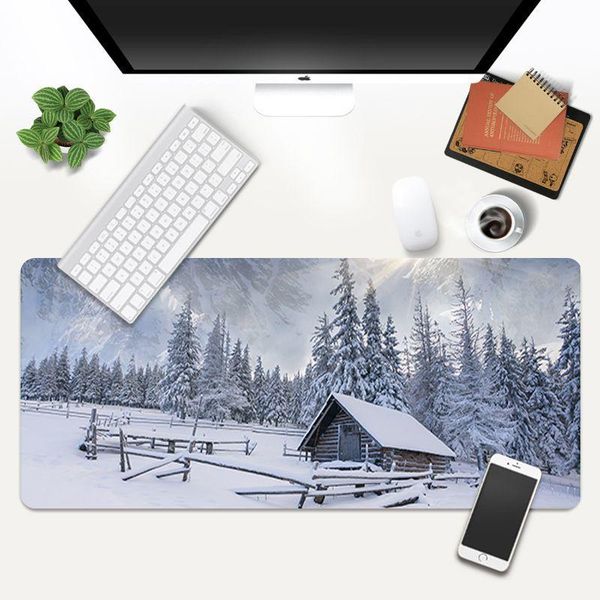 

mouse pads & wrist rests winter snow tree house mousepad large mousepads desk mat natural rubber non-slip custom sell carpet home