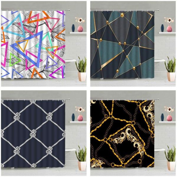 

shower curtains geometry curtain nordic modern simplicity colourful triangle luxury bathroom screen accessories set home decor waterproof