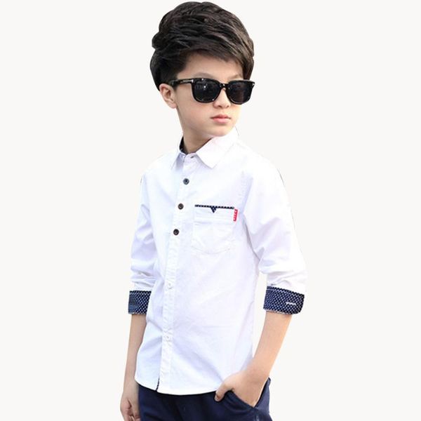 

shirts kids shirt boy solid white for boys turn down collar teenage spring korean clothes 6 8 10 12 14 year, White;black