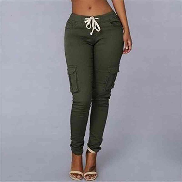 

women pants fitness solid trousers casual female multi-pockets drawstring tie trousers slight jogger pencil pants oversized, Black;white