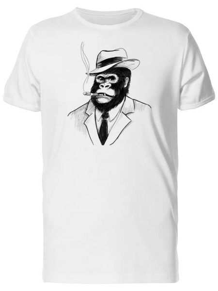 

grunge gangster gorilla sketch men's tee -image by shutterstock, White;black