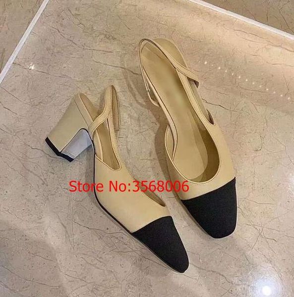 

genuine leather women's heels costume tweed/flock/silk high mixed color shallow slip-on shoes sandals size 41 dress, Black