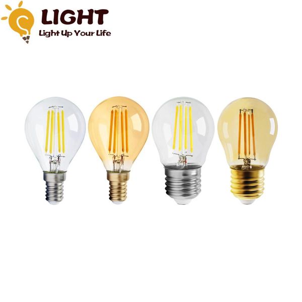 

other lighting bulbs & tubes 4w g45 retro edison filament bulb e14 e27 bombillas 220v-240v vintage lamp 2700k gold 4000k clear glass inner d