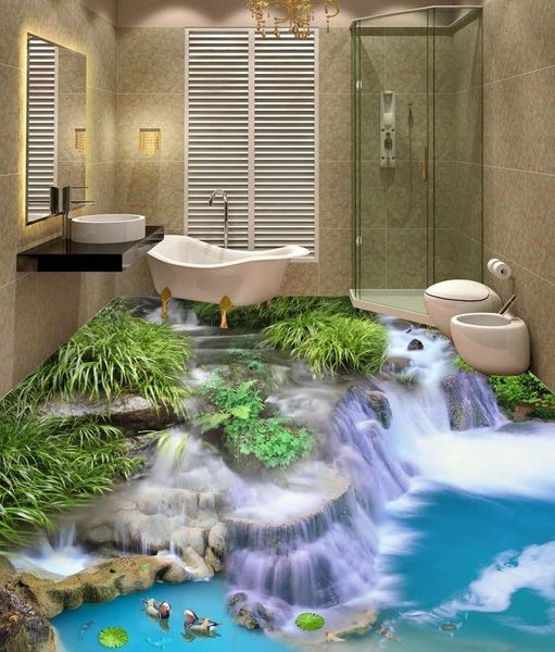 

wallpapers [self-adhesive] 3d running water 45123 floor wallpaper mural wall print decal murals