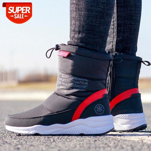 

winter warm snow boots plus velvet waterproof cotton shoes travel ski ladies short korean #ph6v, Black