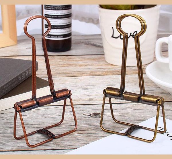 Büroschule Bronze Skeleton Binder Clips Aushöhlen langes Papier Foto Clip Planer Notebook Clase für Home Offices Schools Schreibwaren