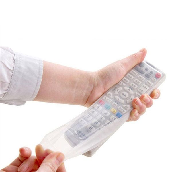 

storage bags home transparent silicone tv remote control dust cover protective holder organizer