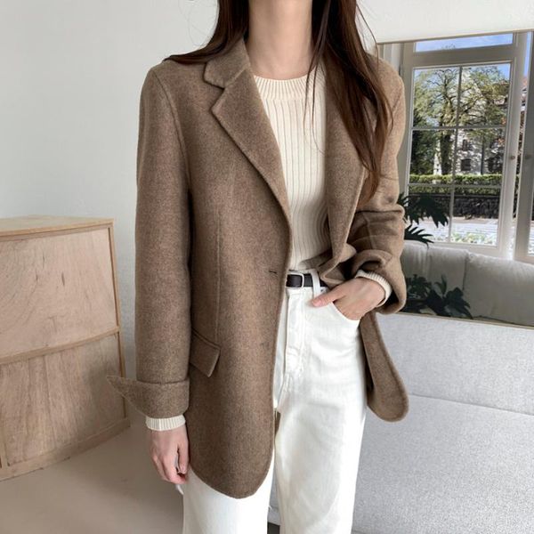 

women's wool & blends south korea's chic cloth qiu dong suit jacket, Black