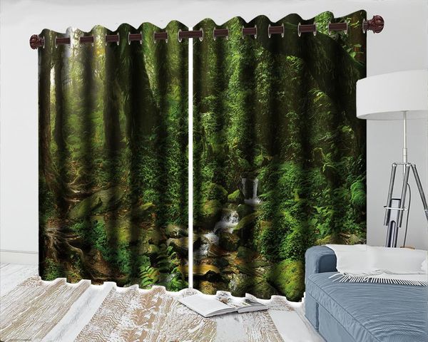 Занавес Drapes 3D дизайн для спальни романтический ландшафт красивый лесной пейзаж декоративный интерьер затемненные шторы