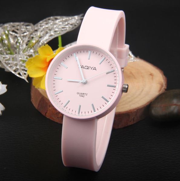 

girl boy jelly candy wristwatch student cute silicone simple rubber women casual sport dress wristwatches gift watch, Slivery;brown