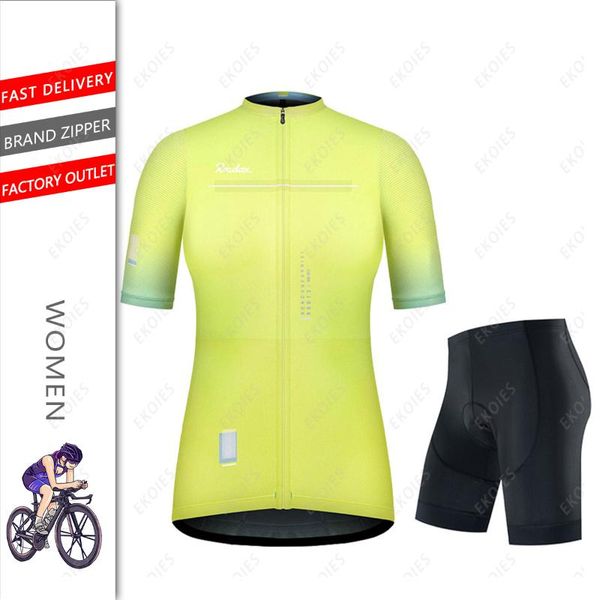 

women's cycling jersey set 2021 girl summer anti-uv bicycle clothing breathable ropa ciclismo mujer triathlon sportwear racing sets, Black;blue