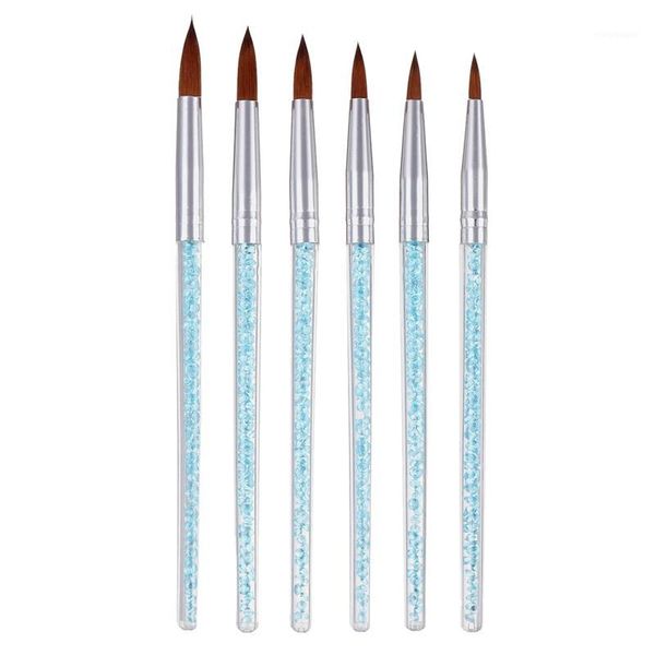 

6pcs gel round nail art paint brush set in fine style(none 6 pieces carved crystal pens)1, Silver